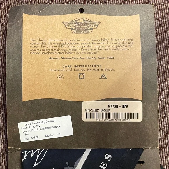 Vintage 100 years Harley Davidson bandana - Picture 2 of 3